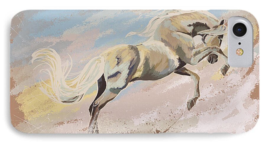 Arab Horse iPhone 7 Case featuring the digital art Joy by Kate Black