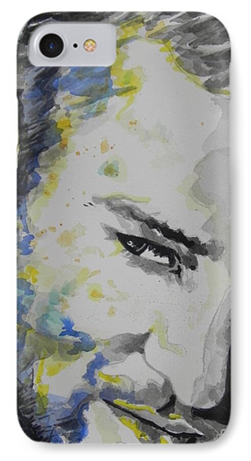 Watercolor Painting iPhone 7 Case featuring the painting Justin Timberlake...02 by Chrisann Ellis
