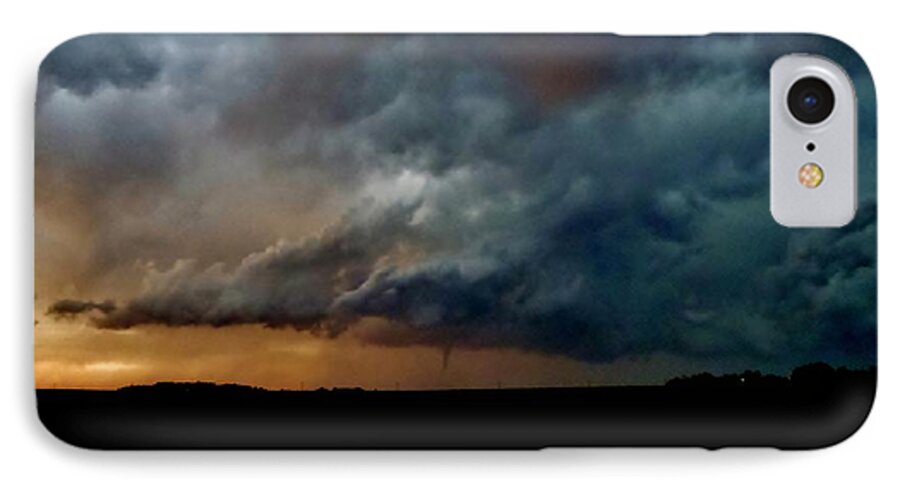 Tornado iPhone 7 Case featuring the photograph Kansas Tornado at Sunset by Ed Sweeney