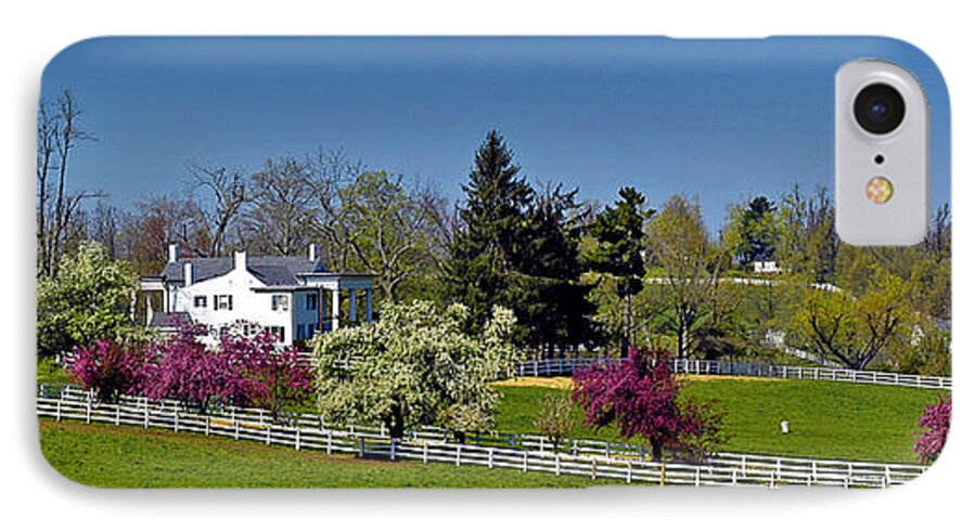 Spring iPhone 7 Case featuring the photograph Kentucky Horse Farm by Randall Branham