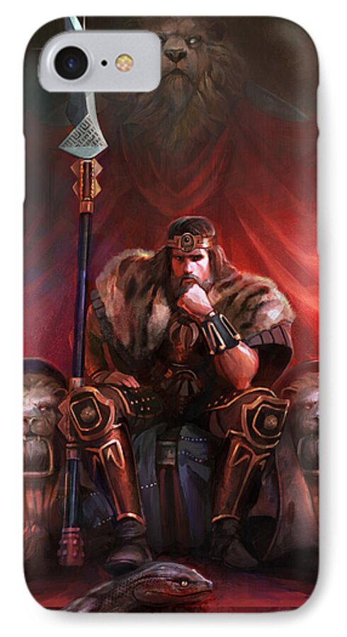 Barbarian iPhone 7 Case featuring the digital art King By His Own Hand by Steve Goad