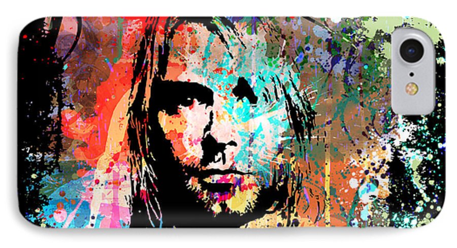 Gary iPhone 7 Case featuring the painting Kurt Cobain Portrait by Gary Grayson