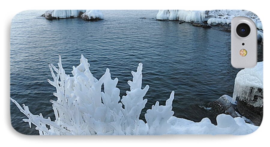 Blues  Ice Storm Ice Lake Superior iPhone 7 Case featuring the photograph Lake Superior Blues by Sandra Updyke