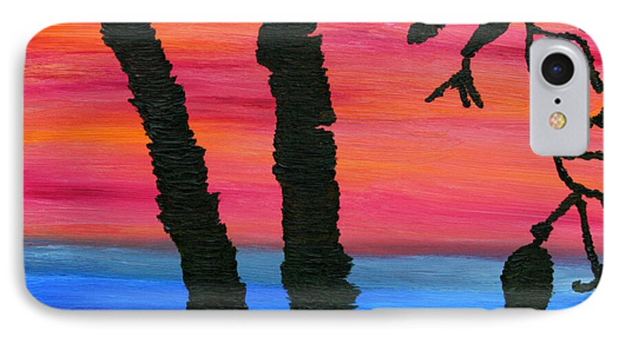 Lakeview iPhone 7 Case featuring the painting Lakeview Sunset by Vadim Levin