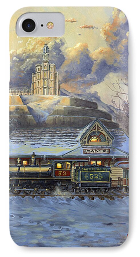 Train iPhone 7 Case featuring the painting Last Leg by Jeff Brimley