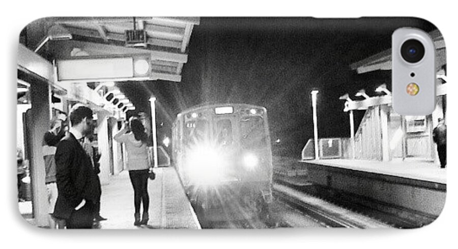Red Line iPhone 7 Case featuring the photograph Late Night On The Red Line by Jill Tuinier