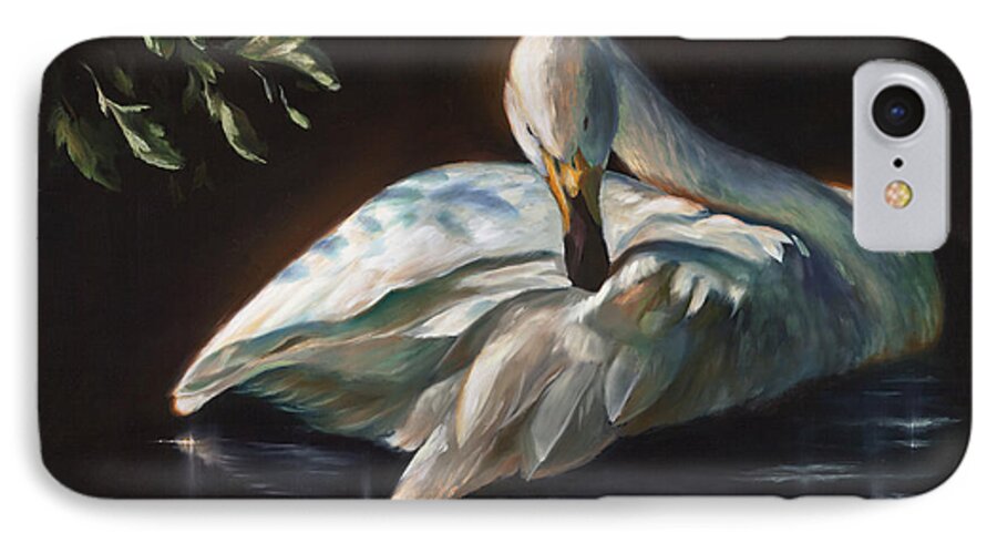 Animal iPhone 7 Case featuring the painting Leda's Swan by Charice Cooper