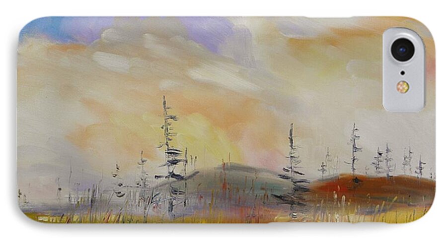 Light Filled iPhone 7 Case featuring the painting Light Over the Marsh by John Williams