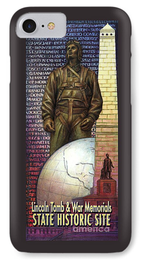 Veterans iPhone 7 Case featuring the painting Lincoln Tomb and War Memorials Street Banners Korean War Pilot by Jane Bucci