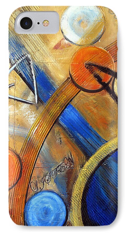Musical Features iPhone 7 Case featuring the painting Listen to the Music by Roberta Rotunda