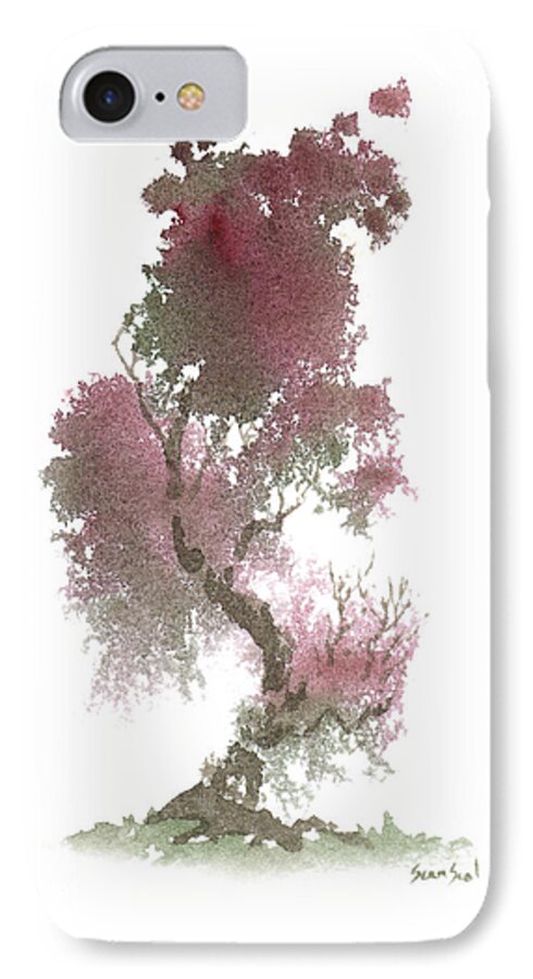 Zen iPhone 7 Case featuring the painting Little Zen Tree 1117 by Sean Seal