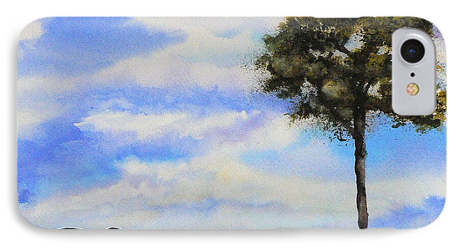 Colorado iPhone 7 Case featuring the painting Lone Tree Colorado by Pamela Shearer