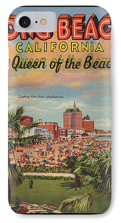 Postcard iPhone 7 Case featuring the photograph Long Beach by Larry Hunter