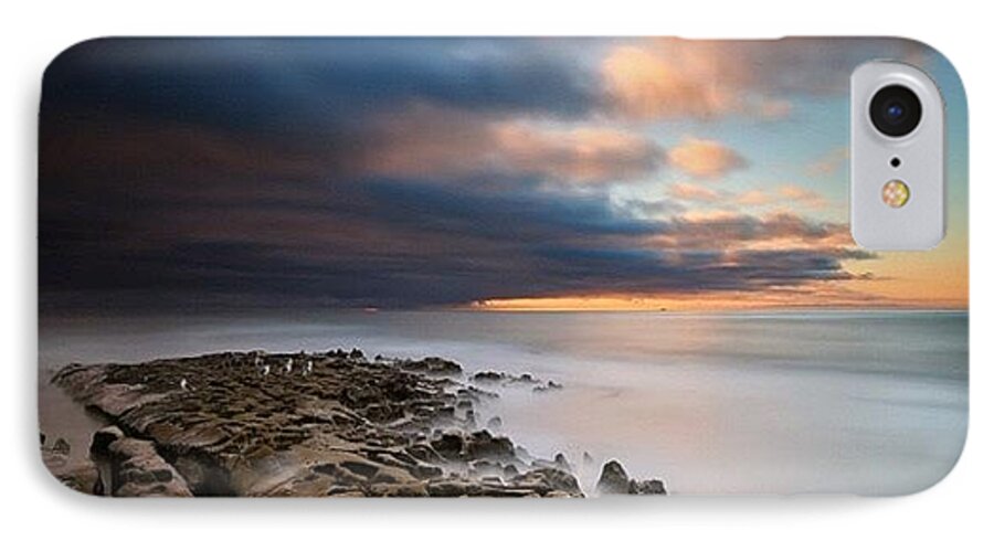  iPhone 7 Case featuring the photograph Long Exposure Sunset Of An Incoming by Larry Marshall