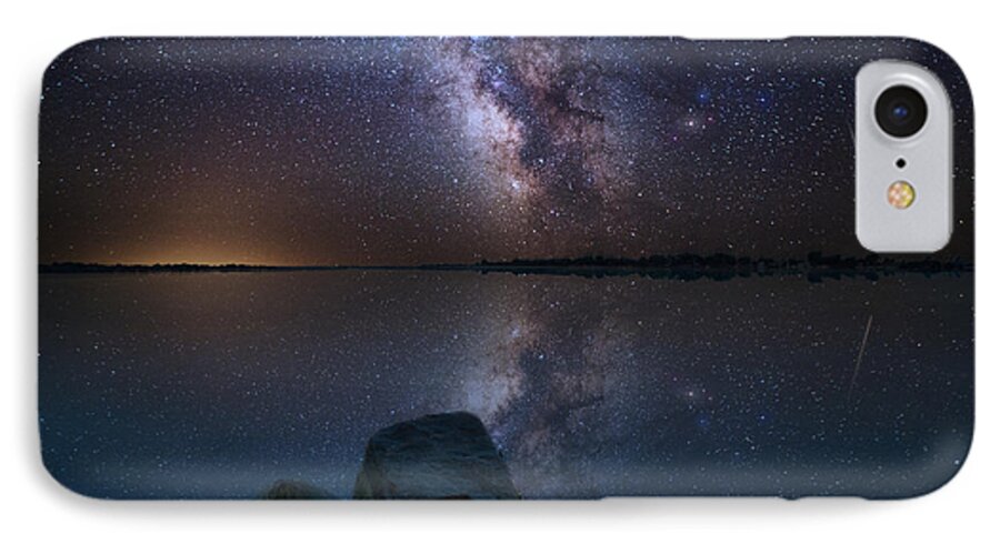 Milky Way iPhone 7 Case featuring the photograph Looking at the Stars by Aaron J Groen