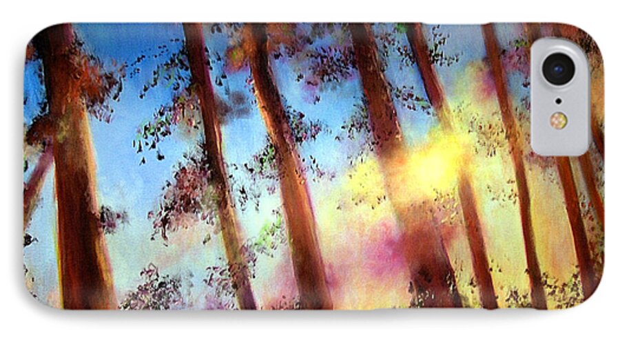 Trees iPhone 7 Case featuring the painting Looking Through the Trees by Alison Caltrider