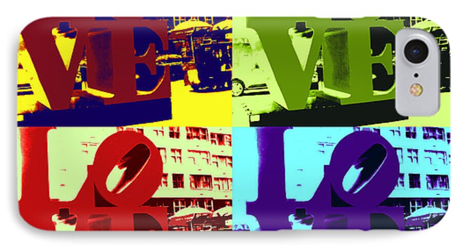 Love iPhone 7 Case featuring the digital art LOVE Pop Art by Culture Cruxxx
