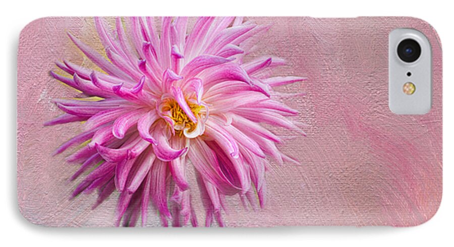 Texture iPhone 7 Case featuring the photograph Lovely Pink Dahlia by Norma Warden