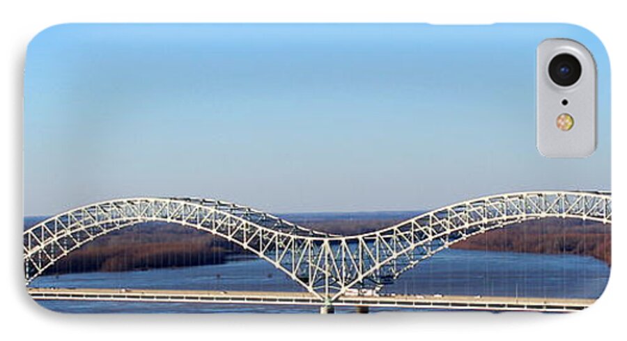Wall iPhone 7 Case featuring the photograph M Bridge Memphis Tennessee by Barbara Chichester