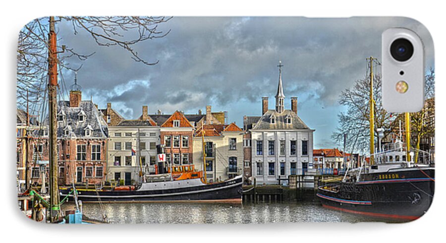 Maassluis iPhone 7 Case featuring the photograph Maassluis Harbour by Frans Blok