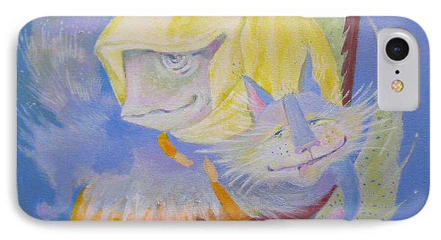 Animals iPhone 7 Case featuring the painting Madonna with a Cat by Marina Gnetetsky