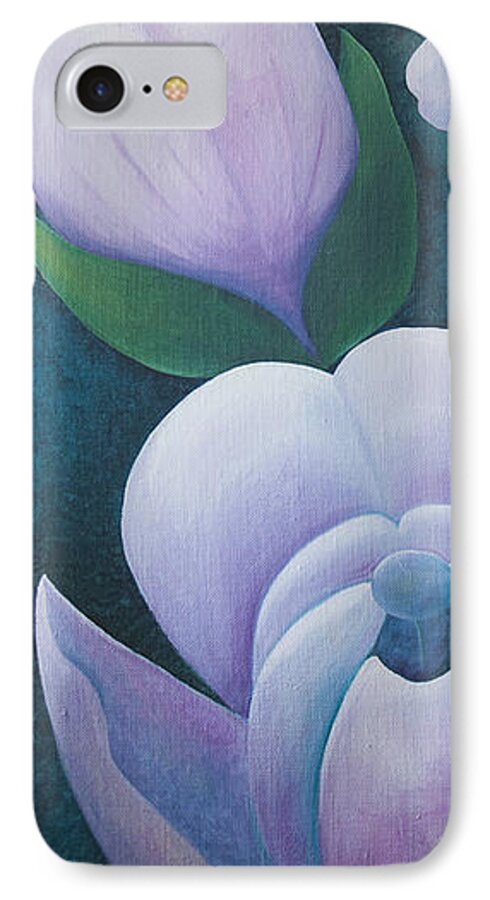 Art iPhone 7 Case featuring the photograph Magnificent magnolia buds vertical pink flower bud closeup textu by Ingela Christina Rahm