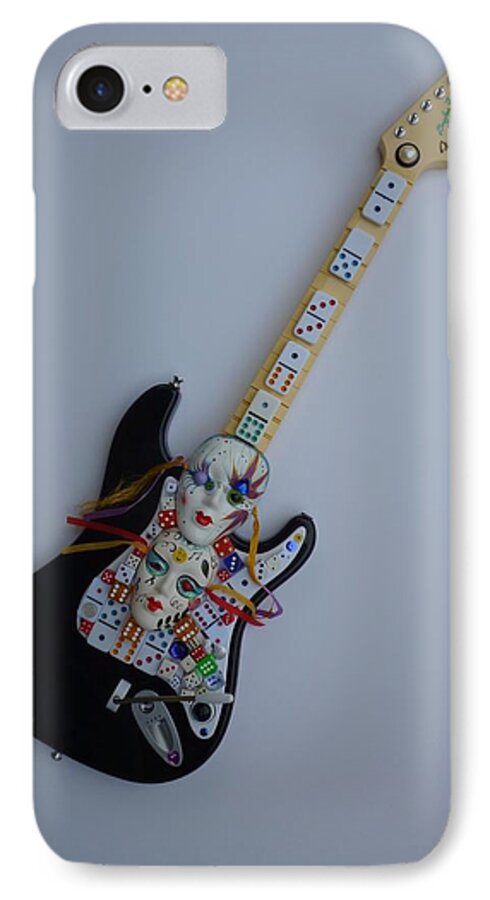 Sculpture iPhone 7 Case featuring the sculpture Mardi Gras Guitar by Douglas Fromm