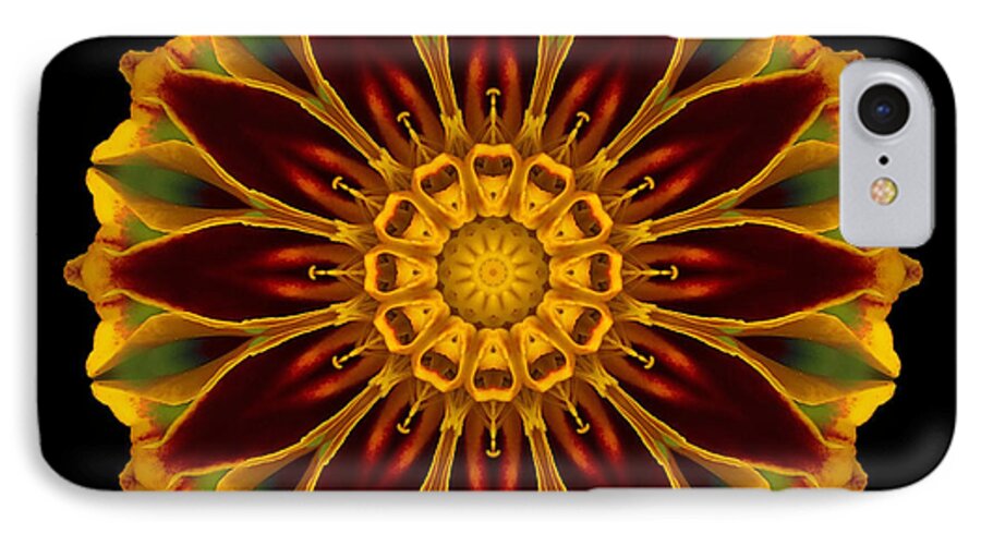 Flower iPhone 7 Case featuring the photograph Marigold Flower Mandala by David J Bookbinder