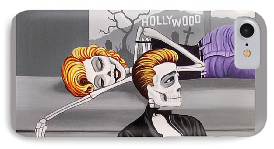 Dia De Los Muertos iPhone 7 Case featuring the painting Marilyn and James by Evangelina Portillo