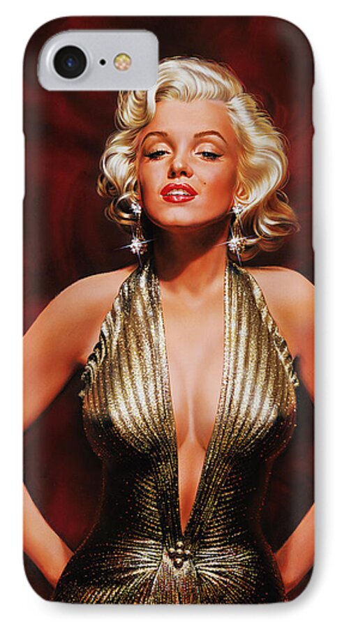 Portrait iPhone 7 Case featuring the painting Marilyn Monroe by Dick Bobnick