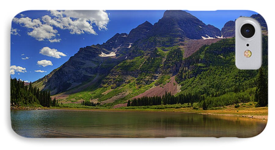 Colorado iPhone 7 Case featuring the photograph Maroon Bells by Alan Vance Ley