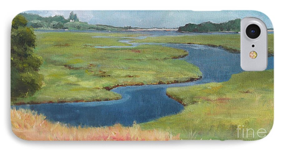 Claire Gagnon iPhone 7 Case featuring the painting Marshes at High Tide by Claire Gagnon