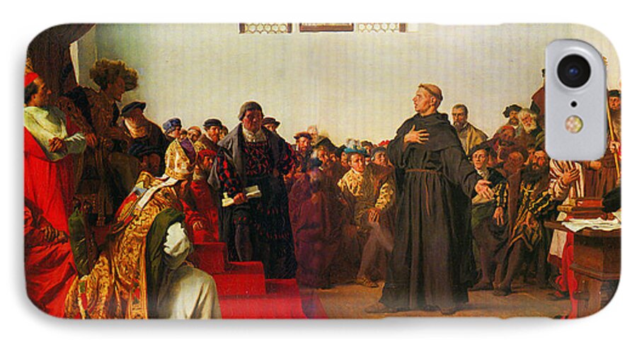 Anton Von Werner's 1877 iPhone 7 Case featuring the painting Martin Luther before the Diet of Worms by Celestial Images