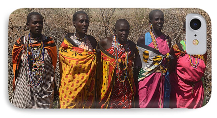 Colorful iPhone 7 Case featuring the photograph Masai Women Chorus by Tom Wurl
