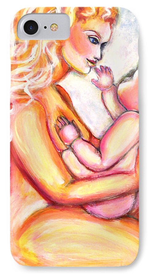 Mother iPhone 7 Case featuring the painting Maternal Bliss by Anya Heller