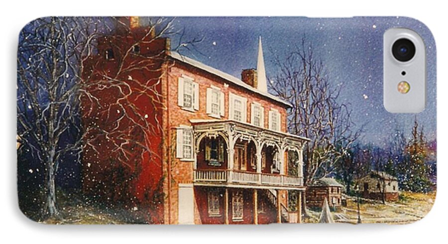 Architectural Art iPhone 7 Case featuring the painting May House in Winter by Melodye Whitaker