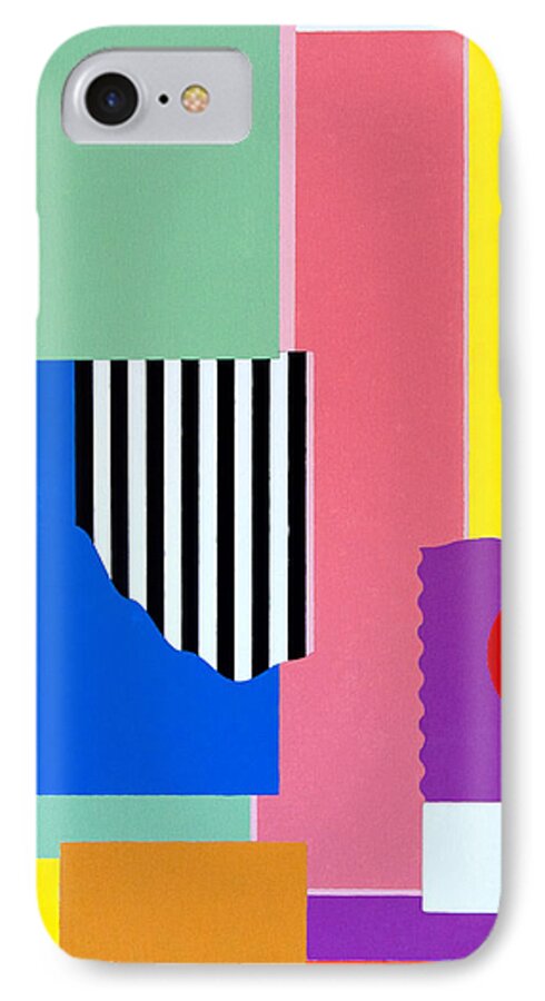 Geometric iPhone 7 Case featuring the painting Mid Century Compromise by Thomas Gronowski