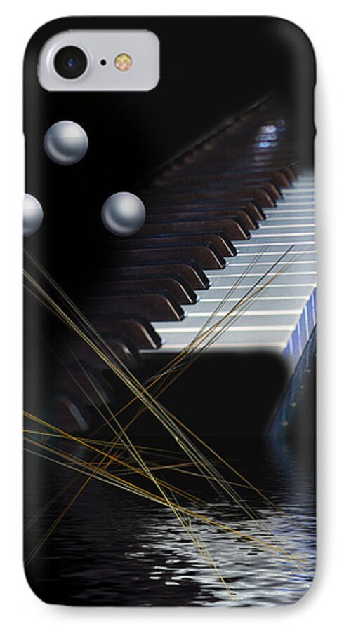 Digital Art iPhone 7 Case featuring the digital art Minimalism piano by Angel Jesus De la Fuente