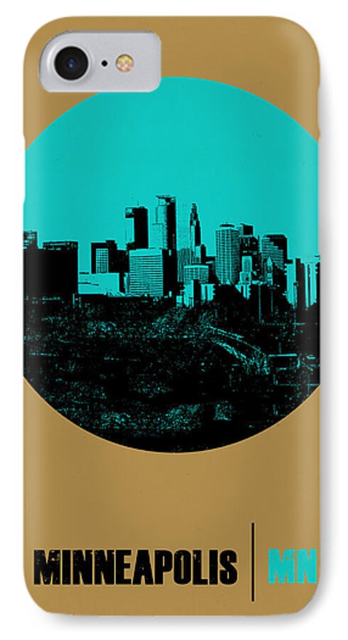 Minneapolis iPhone 7 Case featuring the digital art Minneapolis Circle Poster 1 by Naxart Studio