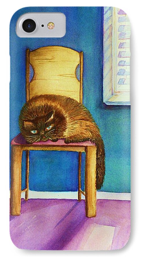 Cat iPhone 7 Case featuring the painting Kitty's Nap by Jane Ricker