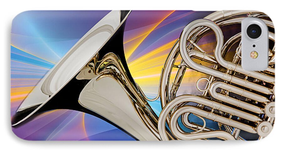 French Horn iPhone 7 Case featuring the photograph Modern French Horn Photograph in Color 3437.02 by M K Miller