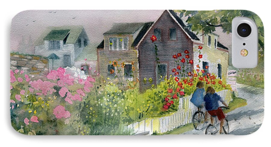 Monhegan Island iPhone 7 Case featuring the painting Monhegan in August by Melly Terpening