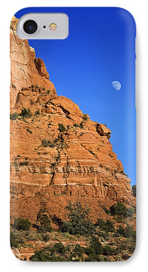 Moon iPhone 7 Case featuring the photograph Moon Over Sedona by Paul Riedinger