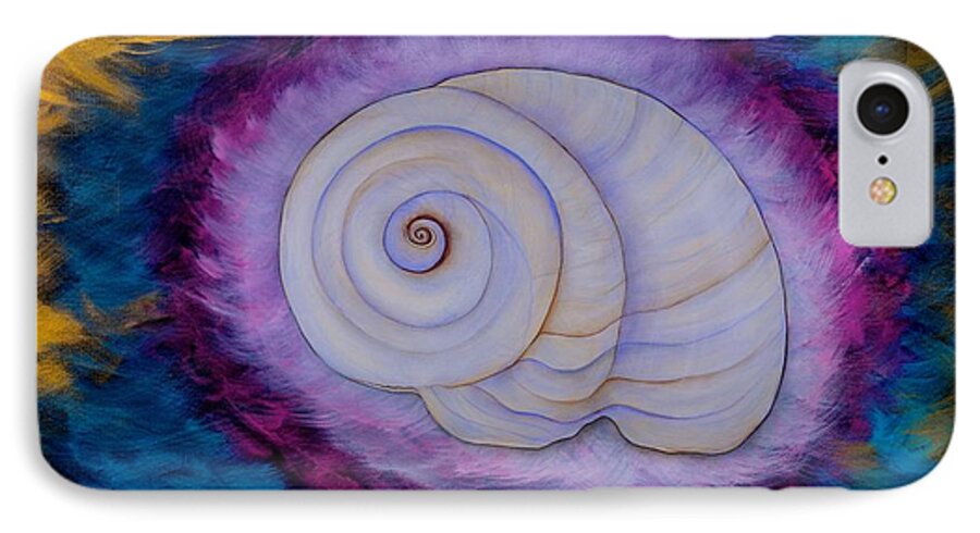 Shell Painting iPhone 7 Case featuring the painting Moon Snail by Deborha Kerr