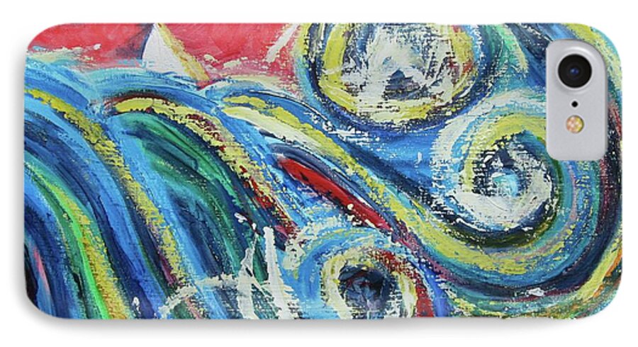 Storm iPhone 7 Case featuring the painting Moonlight and Chaos by Diane Pape