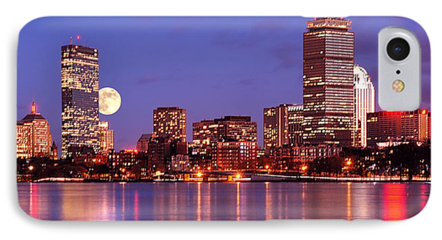 Boston Strong iPhone 7 Case featuring the photograph Moonlit Boston on the Charles by Mitchell R Grosky
