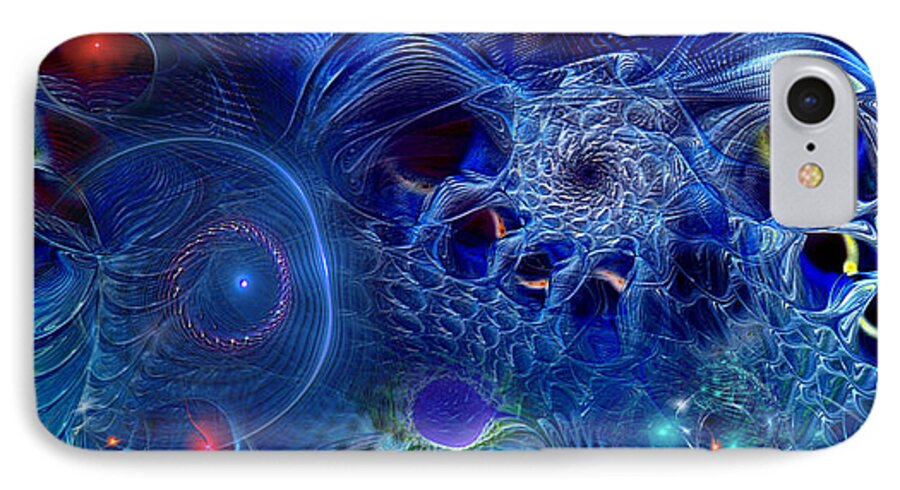 Abstract iPhone 7 Case featuring the digital art More Things In Heaven and Earth by Casey Kotas