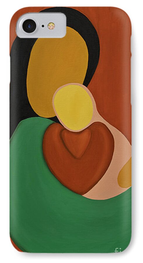 Mother iPhone 7 Case featuring the painting Mother And Daughter by James Lavott
