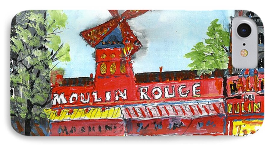 Paris iPhone 7 Case featuring the painting Moulin Rouge by Patrick Grills