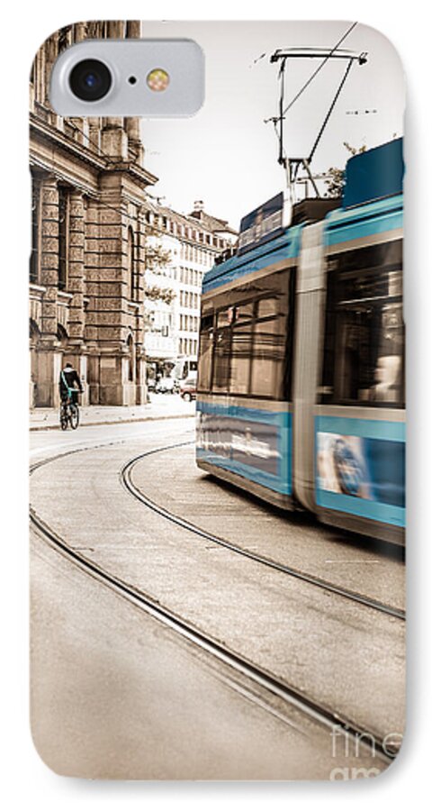 Ancient iPhone 7 Case featuring the photograph Munich city traffic by Hannes Cmarits